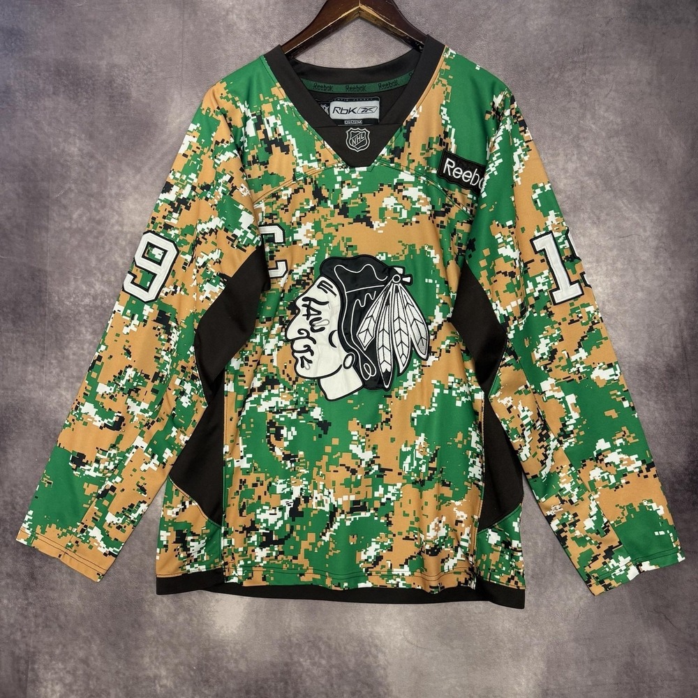 Chicago Blackhawks Jersey Mens 48 Green‎ NHL Hockey Toews 19 Reebok Authentic